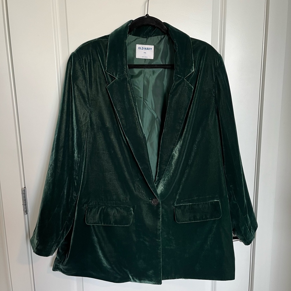 Green Velvet Blazer